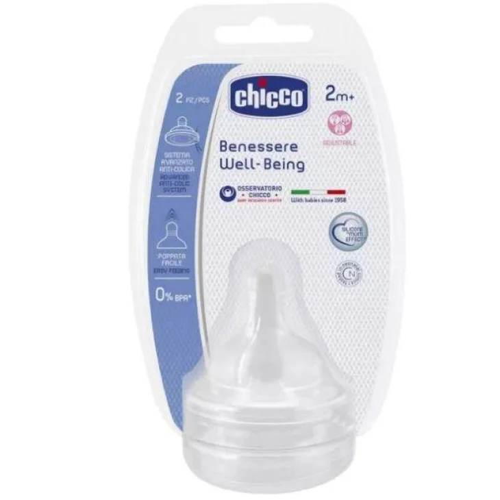CHICCO TETTARELLA WELL BEING 2 MESI+ ADJ SILICONE 2 PEZZI CHICCO TETTARELLA WELL BEING 2 MESI+ ADJ SILICONE 2 PEZZI