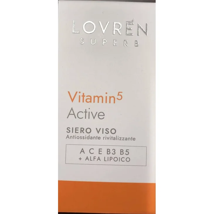 Lovren Superb Vitamin5 Active Siero Viso Antiossidante Rivitalizzante 30 ml Lovren Superb Vitamin5 Active Siero Viso Antiossidante Rivitalizzante 30 ml