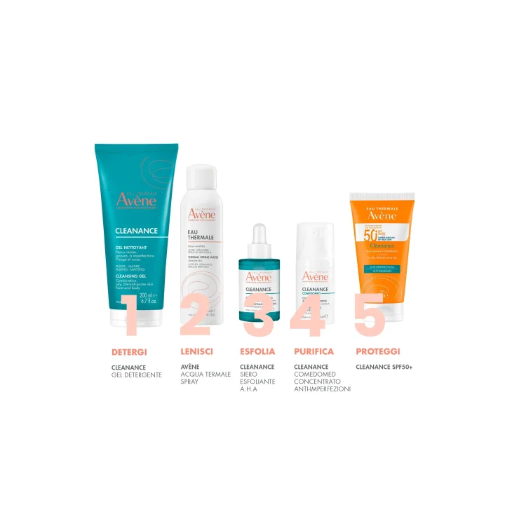 Av&egrave;ne Eau Thermale Cleanance Gel Detergente, Purificante e opacizzante, Pelle grassa a tendenza acneica, Ph fisiologico, 200ml
