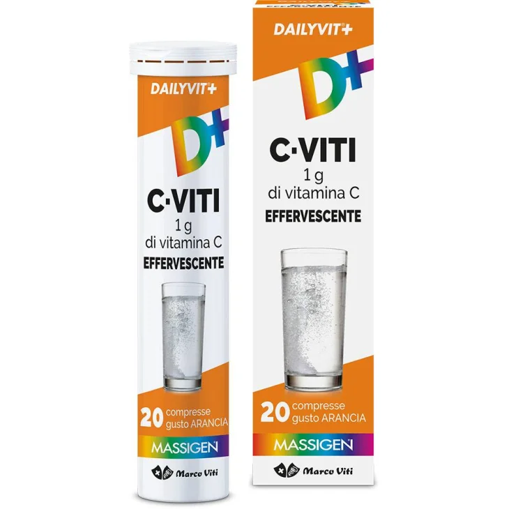 Dailyvit+ C Viti 1G Di Vitamina C Effervescente 20 Compresse Dailyvit+ C Viti 1G Di Vitamina C Effervescente 20 Compresse