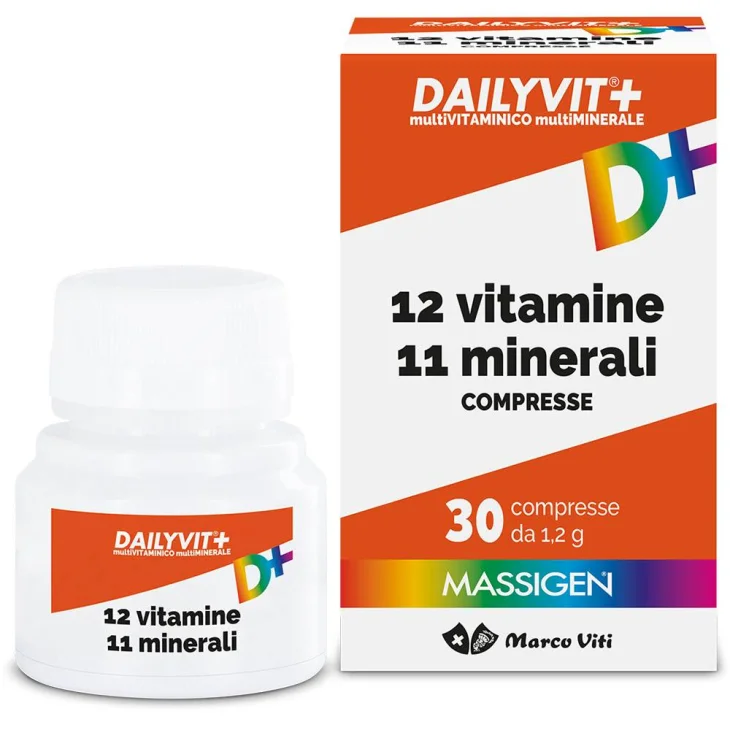 Massigen Dailyvit+ 12 Vitamine 11 Minerali 30 Compresse Massigen Dailyvit+ 12 Vitamine 11 Minerali 30 Compresse