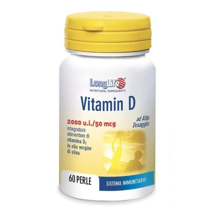 Longlife Vitamin D 2000 UI Integratore per il sistema immunitario 60 Perle