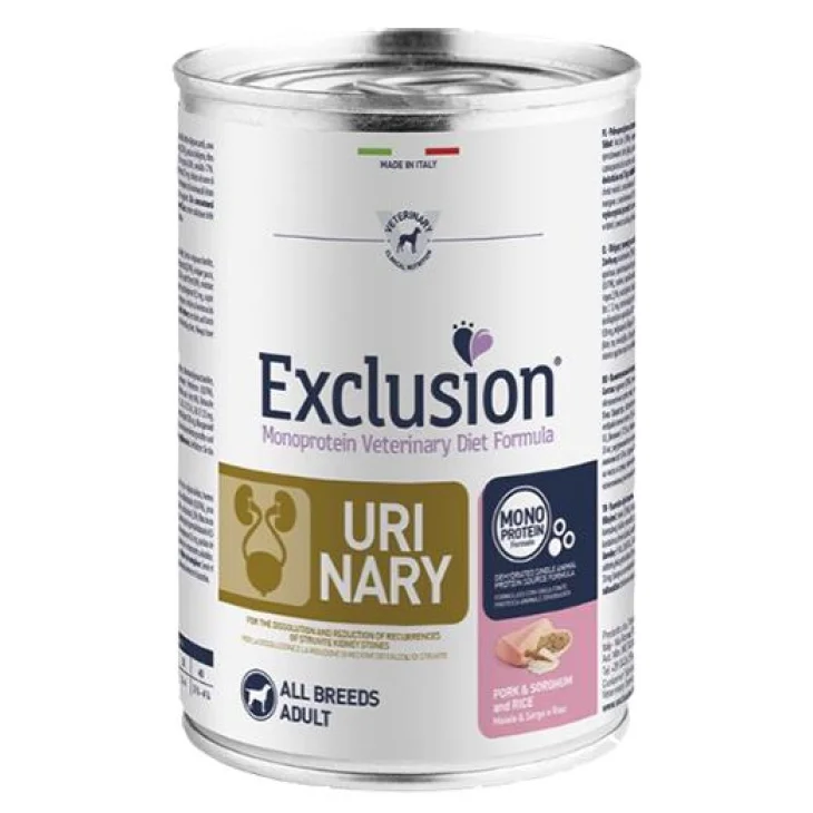 EXCLUSION MONOPROTEIN VETERINARY DIET FORMULA DOG RENAL PORK& SORGHUM AND RICE ALL BREEDS 200 G CANNED EXCLUSION MONOPROTEIN VETERINARY DIET FORMULA DOG RENAL PORK& SORGHUM AND RICE ALL BREEDS 200 G CANNED