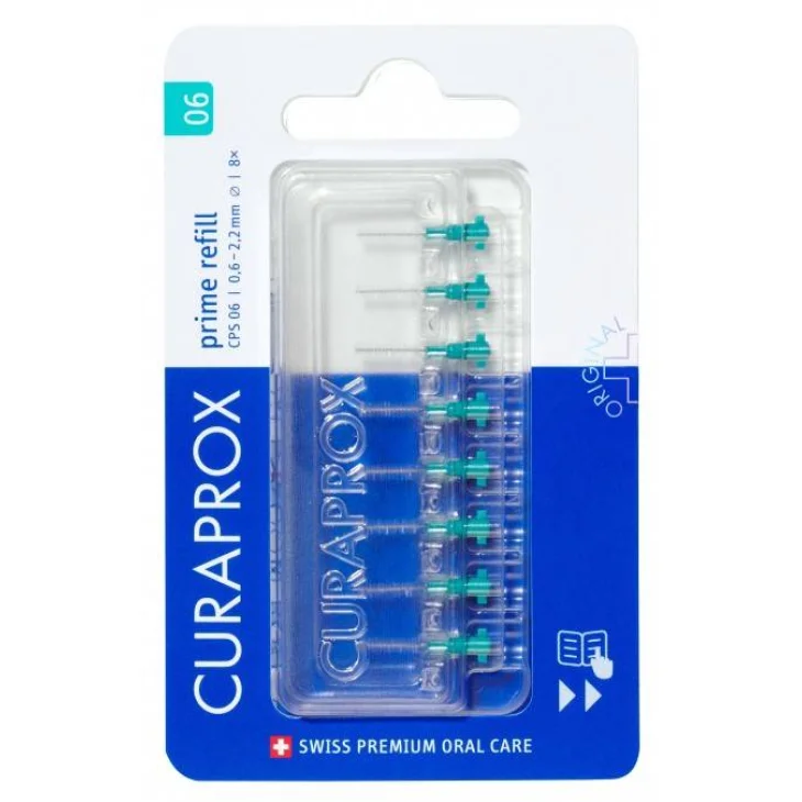 Curaprox Cps 06 Scovolino Prime Refill Turquoise 8 Pezzi Curaprox Cps 06 Scovolino Prime Refill Turquoise 8 Pezzi