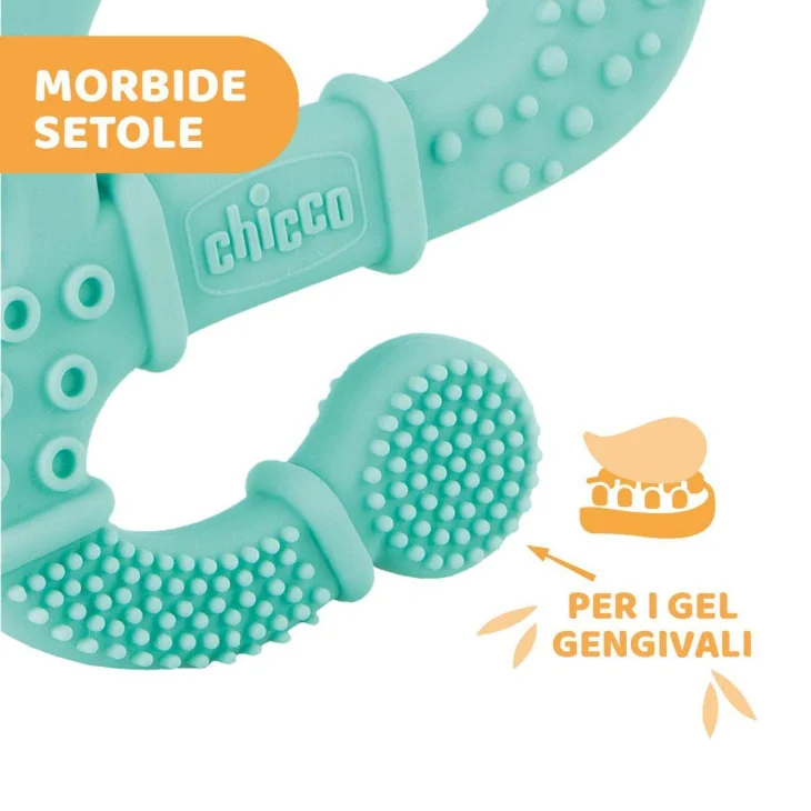 Chicco Massaggiagengive Soft Iguana con Setole Morbide Boy 2M+
