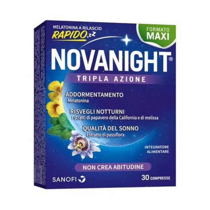 Novanight Tripla Azione Integratore per il Sonno 30 Compresse Novanight Tripla Azione Integratore per il Sonno 30 Compresse