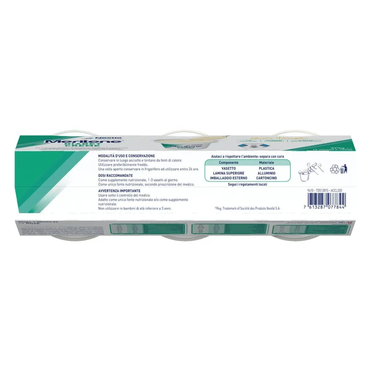 Meritene Diabet Creme Vaniglia Dessert a Basso Indice Glicemico 3 coppette