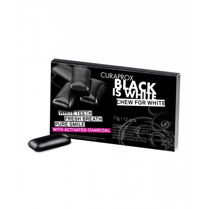 Curaprox Black Is White Chewing Gum 12 pezzi Curaprox Black Is White Chewing Gum 12 pezzi