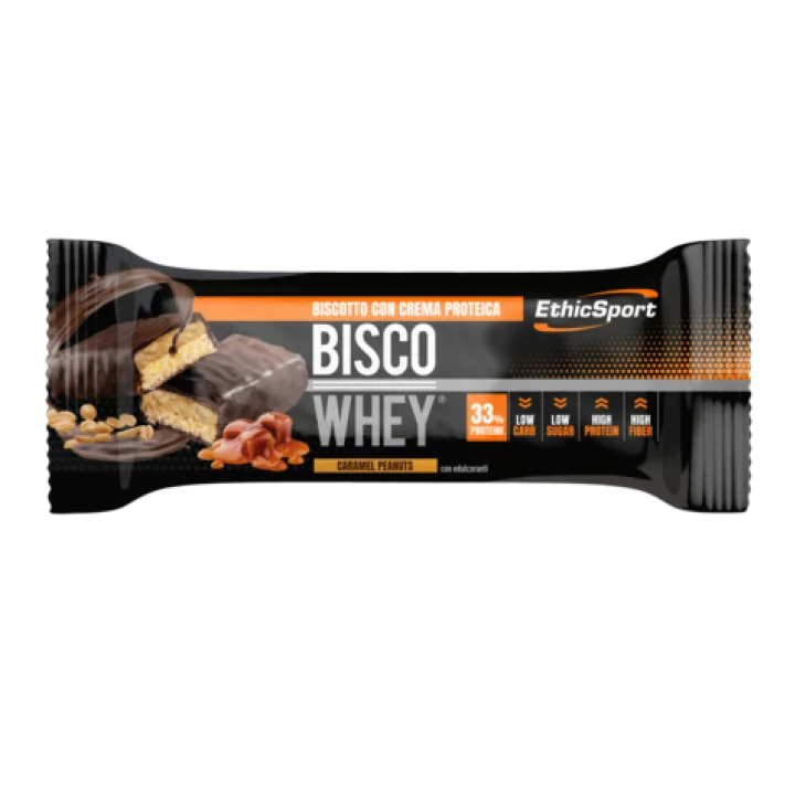 Ethic Sport Bisco Whey Caramel Peanuts Barretta Proteica Gusto Arachidi e Caramello 40 g