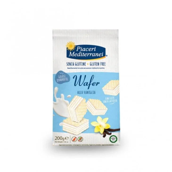 Piaceri Mediterranei Wafer alla Vaniglia Senza Glutine 200 g