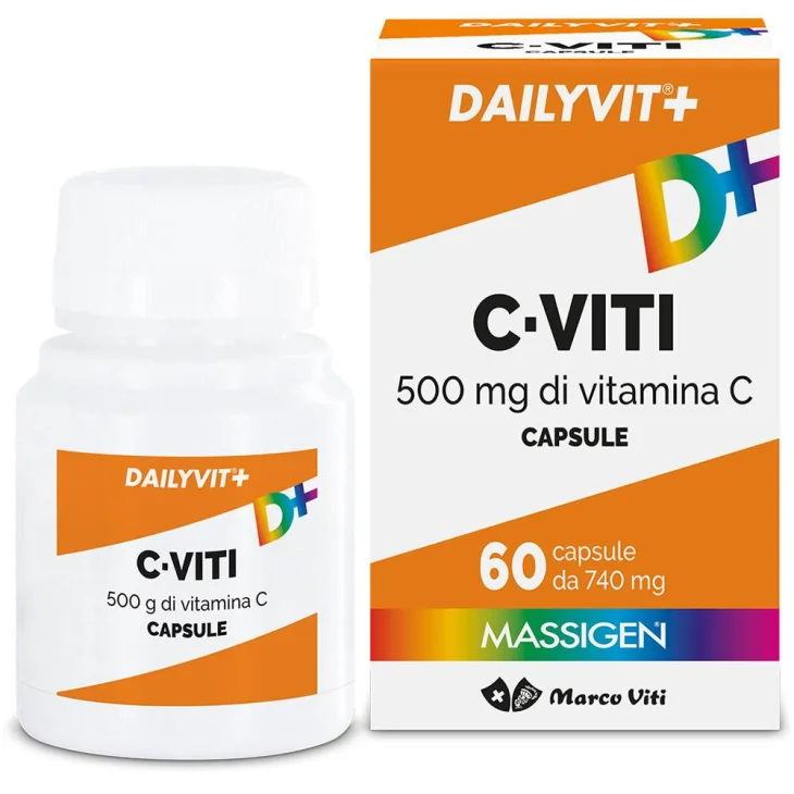 Massigen Dailyvit+ C Viti 500 Mg Integratore Vitamina C 60 Cps Massigen Dailyvit+ C Viti 500 Mg Integratore Vitamina C 60 Cps