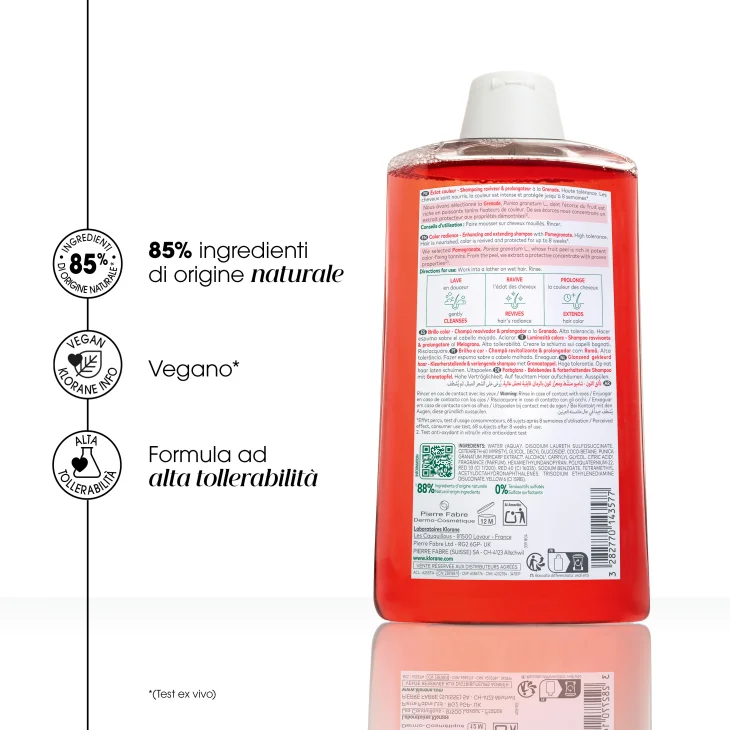 Klorane Shampo Al Melograno Luminosit&agrave; Capelli Colorati 200 ml