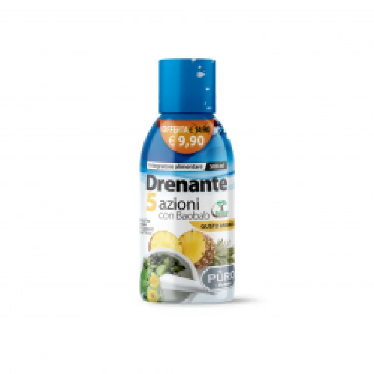 Puro Drenante 5 Azioni Con Baobab Gusto Ananas 500 Ml