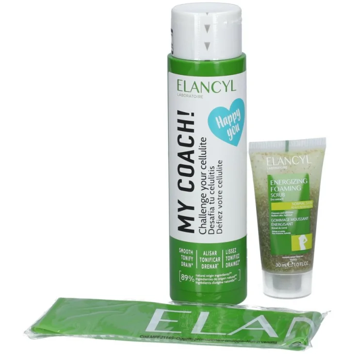 Elancyl Box Promo My Coach Set Anticellulite Gommage Moussant 30 Ml + Gel 200 Ml