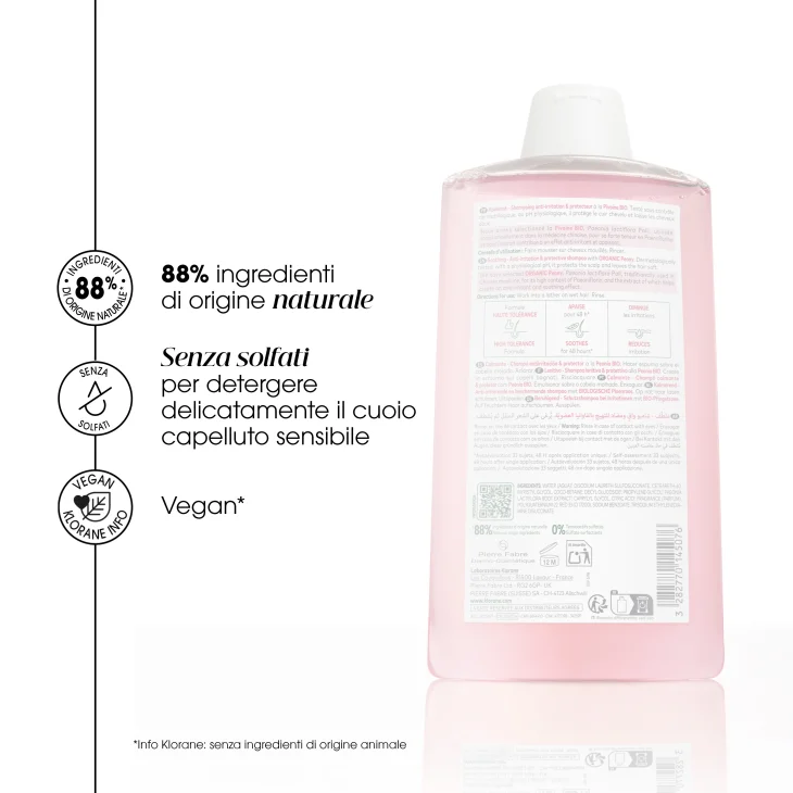 Klorane Shampoo alla Peonia Bio 400 ml