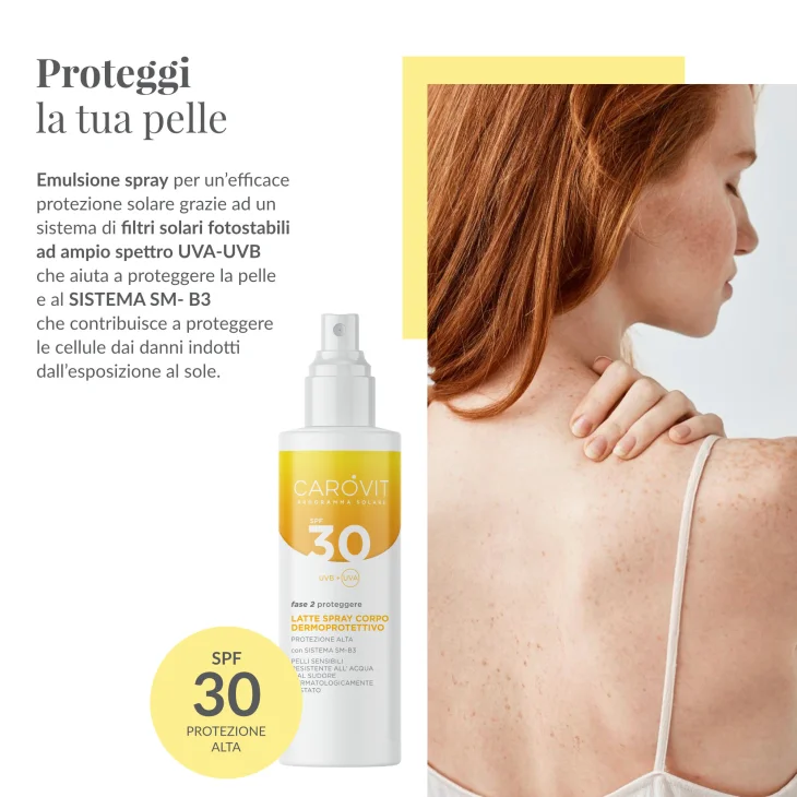 Carovit Programma Solare Latte Spray Corpo Dermoprotettivo Spf 30 200 ml