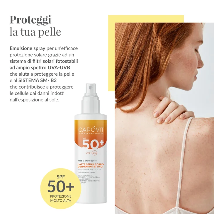 Carovit Programma Solare Latte Spray Corpo Dermoprotettivo Spf 50+ 200 ml