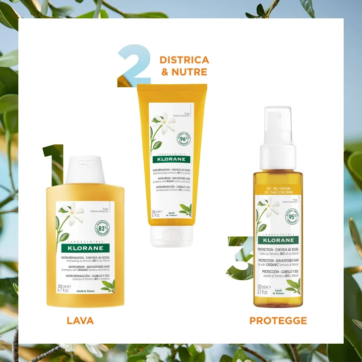 Klorane Shampoo Solare Nutritivo al Tamanu BIO & Mono&iuml; 200 ml