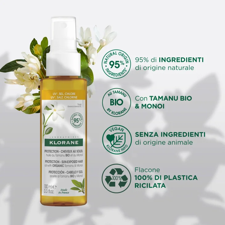 Klorane Olio al Tamanu BIO e Mono&iuml; Solare Capelli 100 ml