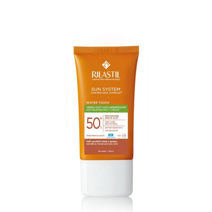 Rilastil Sun System Water Touch Matt Crema solare SPF50+ Anti imperfezioni del viso 50 ml Rilastil Sun System Water Touch Matt Crema solare SPF50+ Anti imperfezioni del viso 50 ml