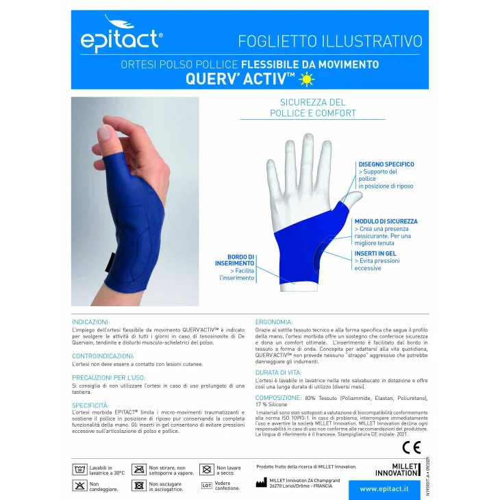 Epitact Querv&rsquo;Activ Tendinite Di De Quervain Tutore Polso/Pollice Destro Medium