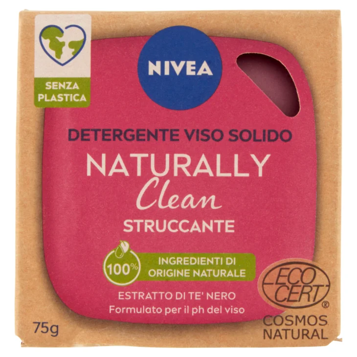 Nivea Naturally Clean Detergente Viso Solido Struccante 75 g Nivea Naturally Clean Detergente Viso Solido Struccante 75 g