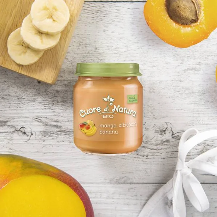 Plasmon Cuore di Natura Omogeneizzato Mela Mango Albicocca Banana 2 Pezzi Da 104 G