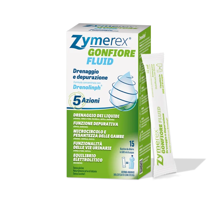 Zymerex Gonfiore Fluid Integratore Drenante e Depurativo 15 bustine Zymerex Gonfiore Fluid Integratore Drenante e Depurativo 15 bustine
