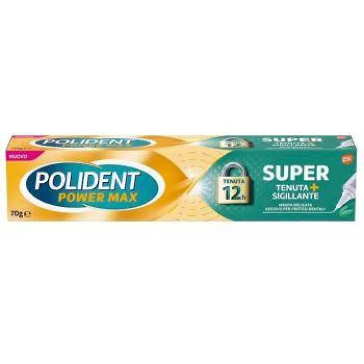Polident Power Max Super Tenuta + Sigillante Adesivo per Protesi Dentale 70 g