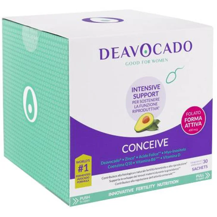 Deavocado Conceive Intensive Support per Sostenere la Funzione Riproduttiva 30 bustine Deavocado Conceive Intensive Support per Sostenere la Funzione Riproduttiva 30 bustine