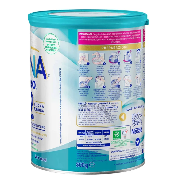 Nestl&eacute; Nidina Optipro 2 Latte di Proseguimento in Polvere 800 g