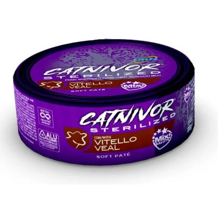 Catnivor Sterilized Vitello Alimento umido per gatti adulti 80 g