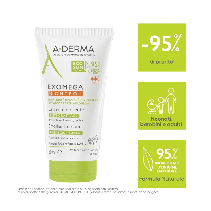A-Derma Exomega Control Crema Emolliente Lenitiva del Prurito 50 ml
