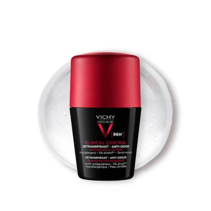 Vichy Homme Clinical Control Deodorante 96H Roll-on Anti-traspirante 50 ml efficace per 96 ore