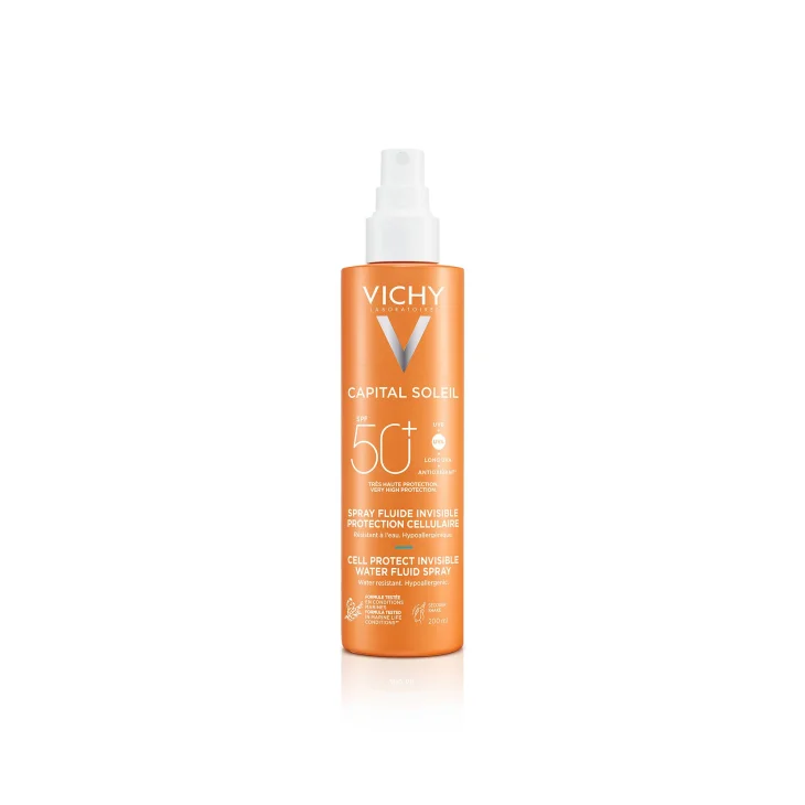 Vichy Capital Soleil Cell Protect Fluido Ultra Leggero Spray Protezione Alta Spf 50+ 200 ml Vichy Capital Soleil Cell Protect Fluido Ultra Leggero Spray Protezione Alta Spf 50+ 200 ml