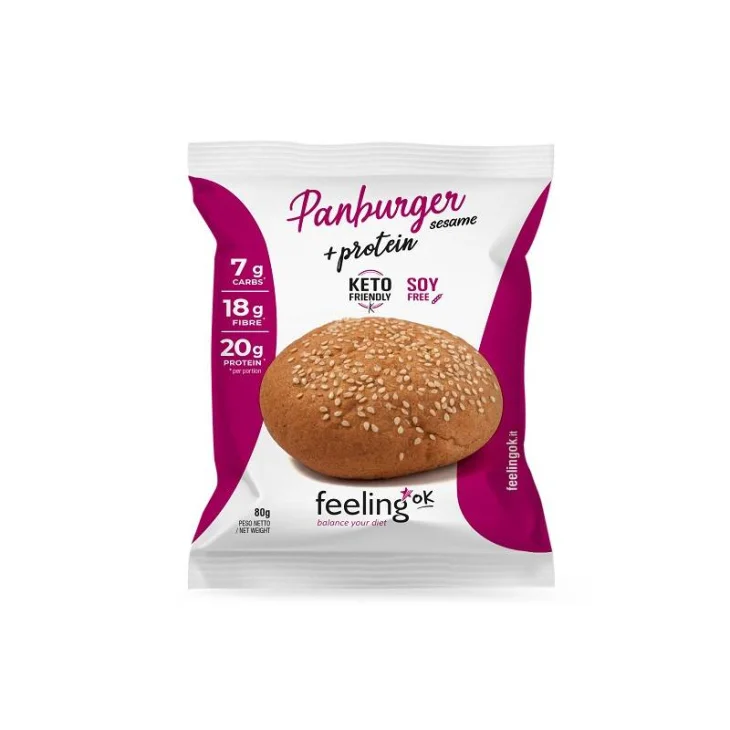 Feeling Ok Panburger Start +Protein Panino Proteico 80 g Feeling Ok Panburger Start +Protein Panino Proteico 80 g