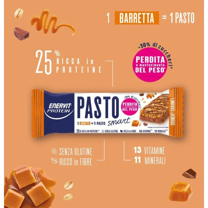 Enervit Protein Crunchy Caramel Pasto sostitutivo Barretta 55 g