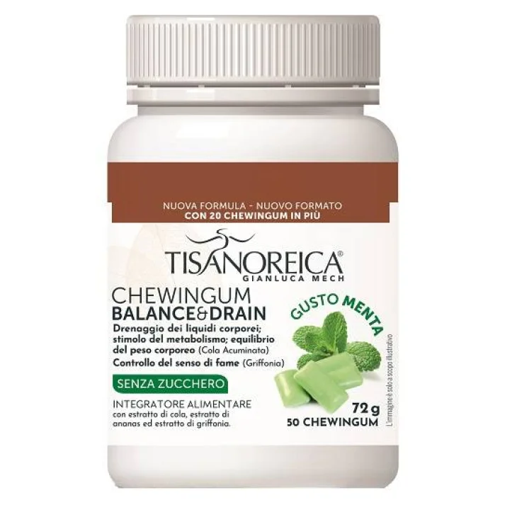Tisanoreica Balance&Drain Chewing Gum Azione Drenante 50 pezzi Tisanoreica Balance&Drain Chewing Gum Azione Drenante 50 pezzi