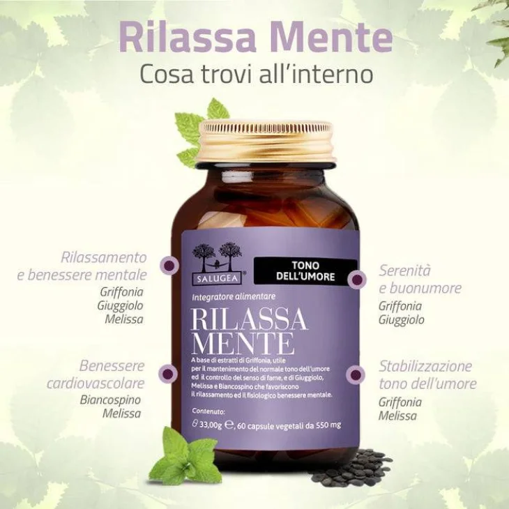 Salugea Rilassa Mente Integratore per il Relax 60 capsule Salugea Rilassa Mente Integratore per il Relax 60 capsule