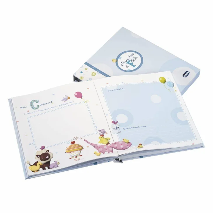Chicco Album dei Ricordi "Il Primo Anno di Felicit&agrave;" Colore Azzurro 1 pezzo
