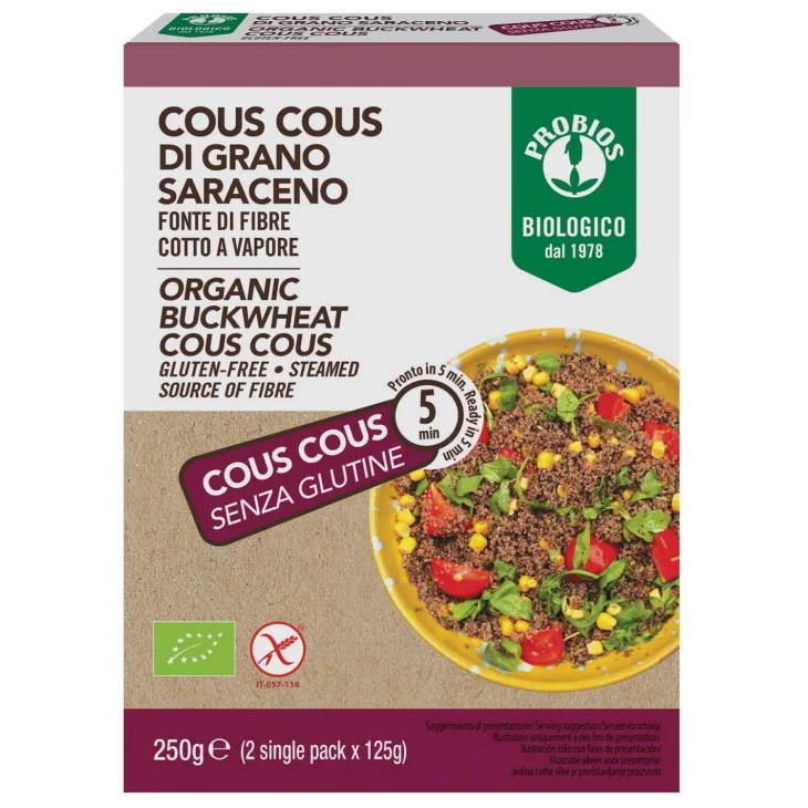 Probios Altri Cereali Cous Cous di Grano Saraceno Bio Senza Glutine 250 g Probios Altri Cereali Cous Cous di Grano Saraceno Bio Senza Glutine 250 g