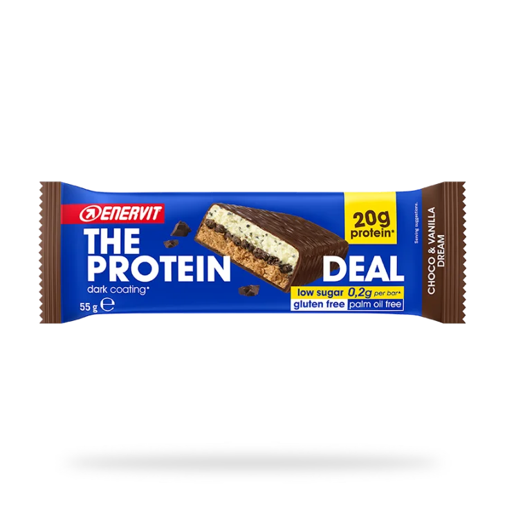 Enervit The Protein Deal Barretta proteica Gusto Ciccolato e Vaniglia 55 g Enervit The Protein Deal Barretta proteica Gusto Ciccolato e Vaniglia 55 g