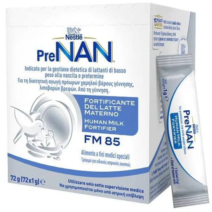 Nestlè PreNAN Fortificante del Latte Materno FM85 72 Bustine Nestlè PreNAN Fortificante del Latte Materno FM85 72 Bustine