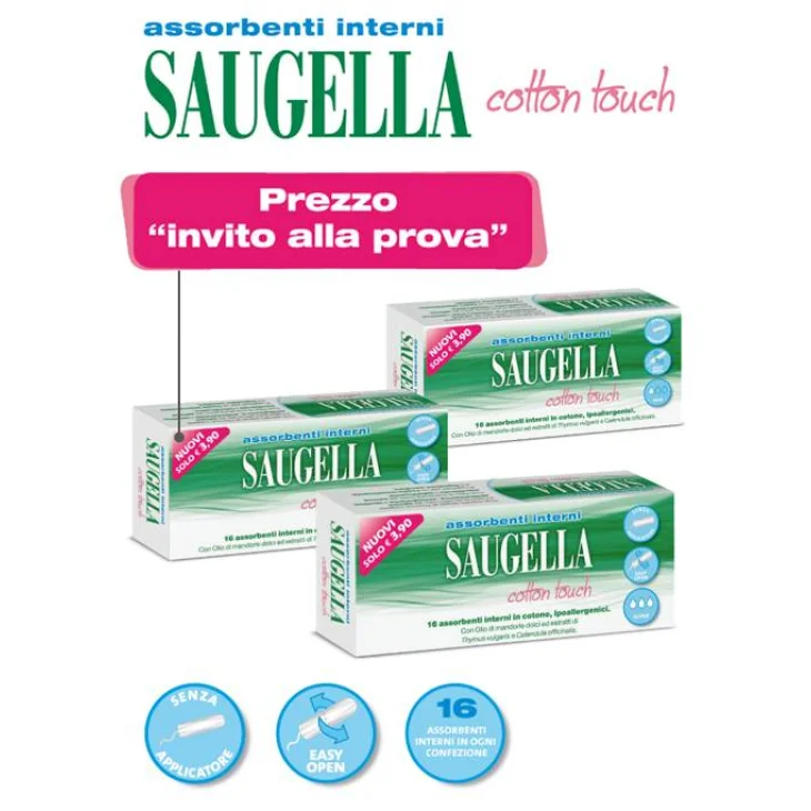Saugella Cotton Touch Assorbenti Interni Super 16 pezzi