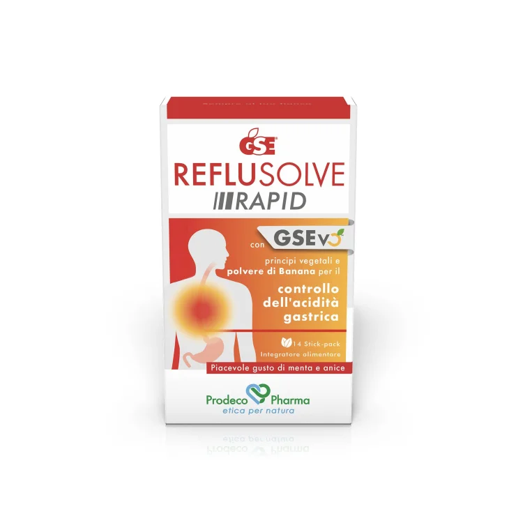 Prodeco Pharma GSE Reflusolve Rapid Integratore per Acidit&agrave; Gastrica 14 stick