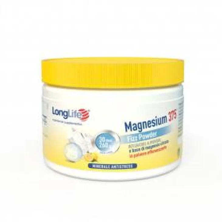 Longlife Magnesium 375 Pizz Powder Integratore di Magnesio 260 g Longlife Magnesium 375 Pizz Powder Integratore di Magnesio 260 g