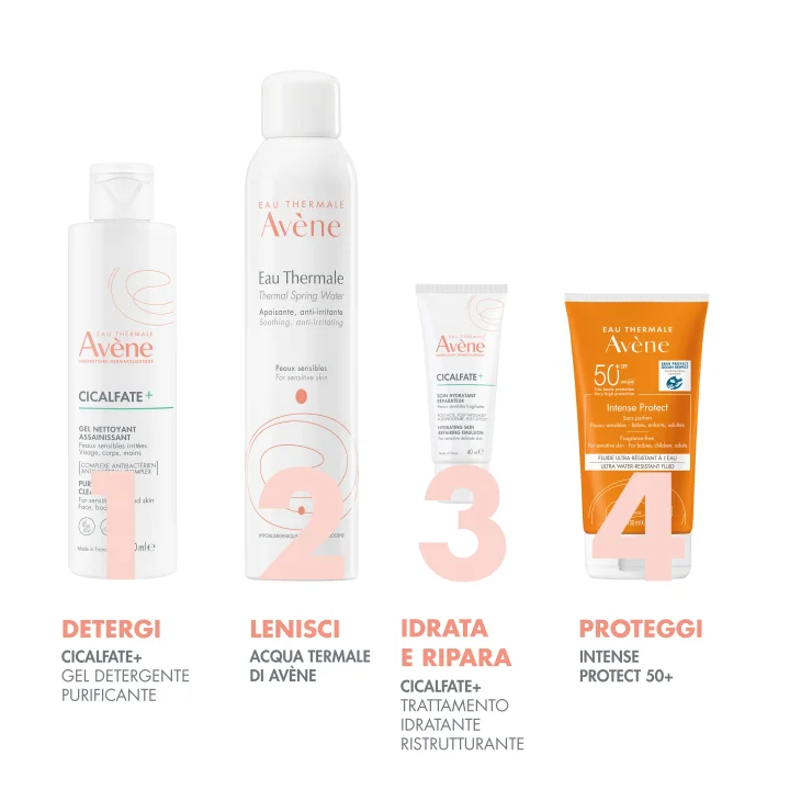 Av&egrave;ne Eau Thermale Cicalfate+ Gel Doccia Detergente Purificante, Idrata e Lenisce le irritazioni, Viso e corpo, Pelle fragilizzata per tutta la famiglia, 200 ml