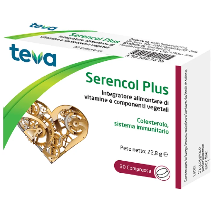 Teva Serencol Plus Integratore per il colesterolo 30 Compresse Teva Serencol Plus Integratore per il colesterolo 30 Compresse