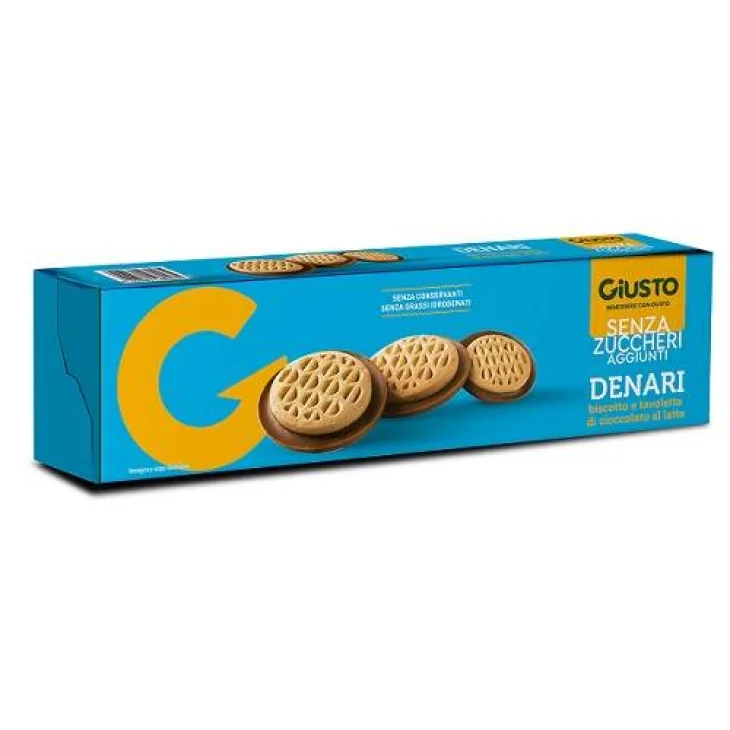 Giusto senza Zuccheri Biscotti Denari 120 g Giusto senza Zuccheri Biscotti Denari 120 g
