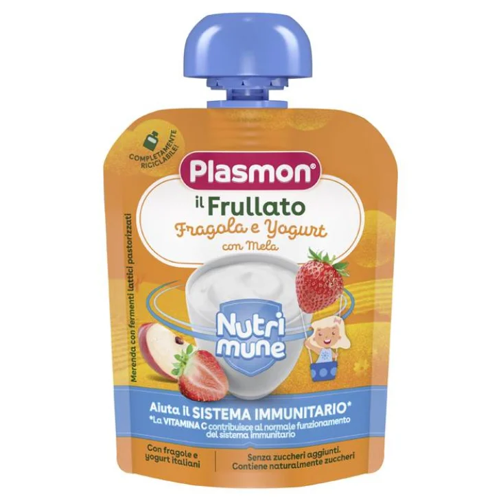 Plasmon Nutri-Mune Merenda Fragola e Yogurt con Mela 85 g Plasmon Nutri-Mune Merenda Fragola e Yogurt con Mela 85 g